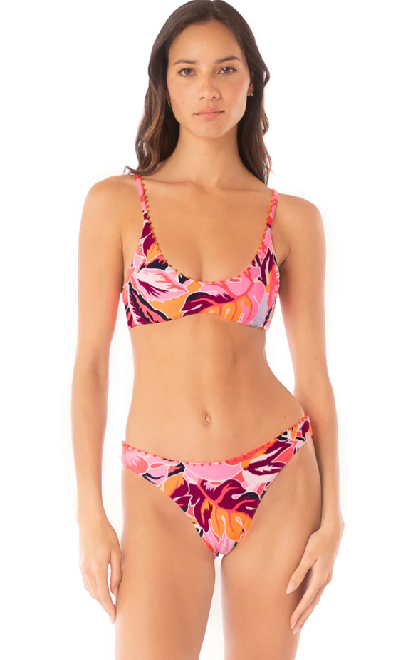 Coral Leafy Sublimity Bikini Bottom