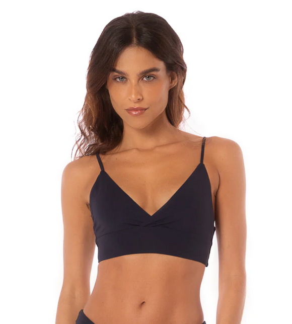 Blue Deep Criss Cross Bikini Top