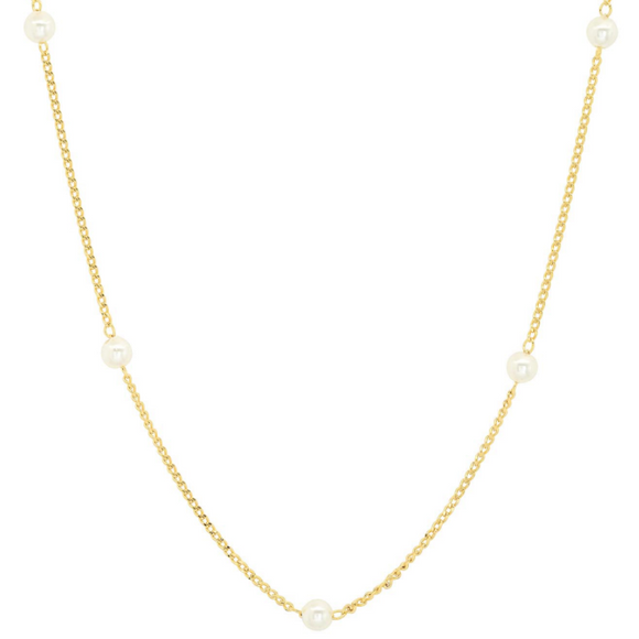 Chain Necklace with Pearl Accent