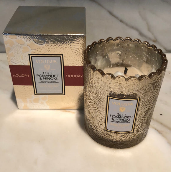 Gilt Pomander & Hinoki Scalloped jar