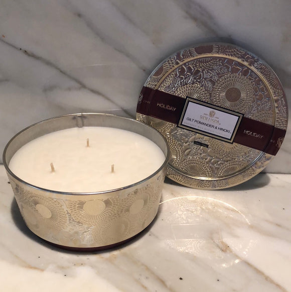 Gilt Pomander & Hinoki 3W Tin